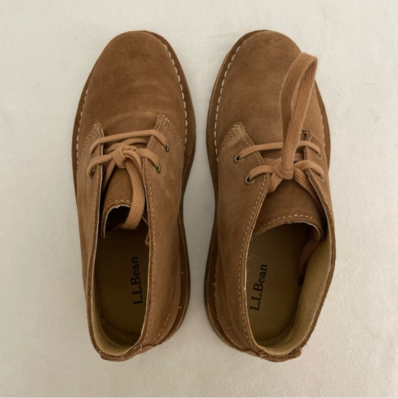 LL Bean Brown Suede Leather Chukka Boots Women's Size 7M Ankle Lace Up - Picture 6 of 7